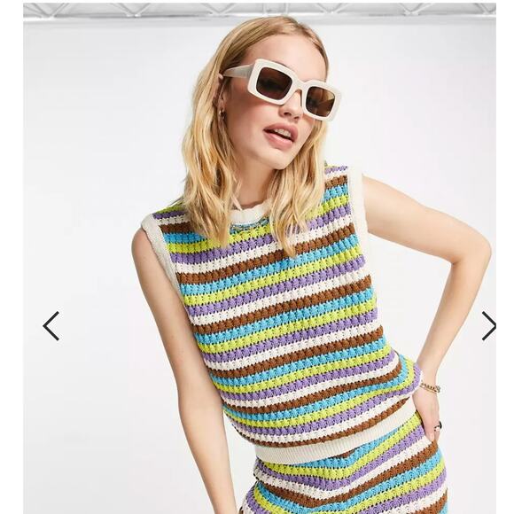 Y.A.S Crochet in Multi Stripe Tank Size Small - Picture 9 of 9